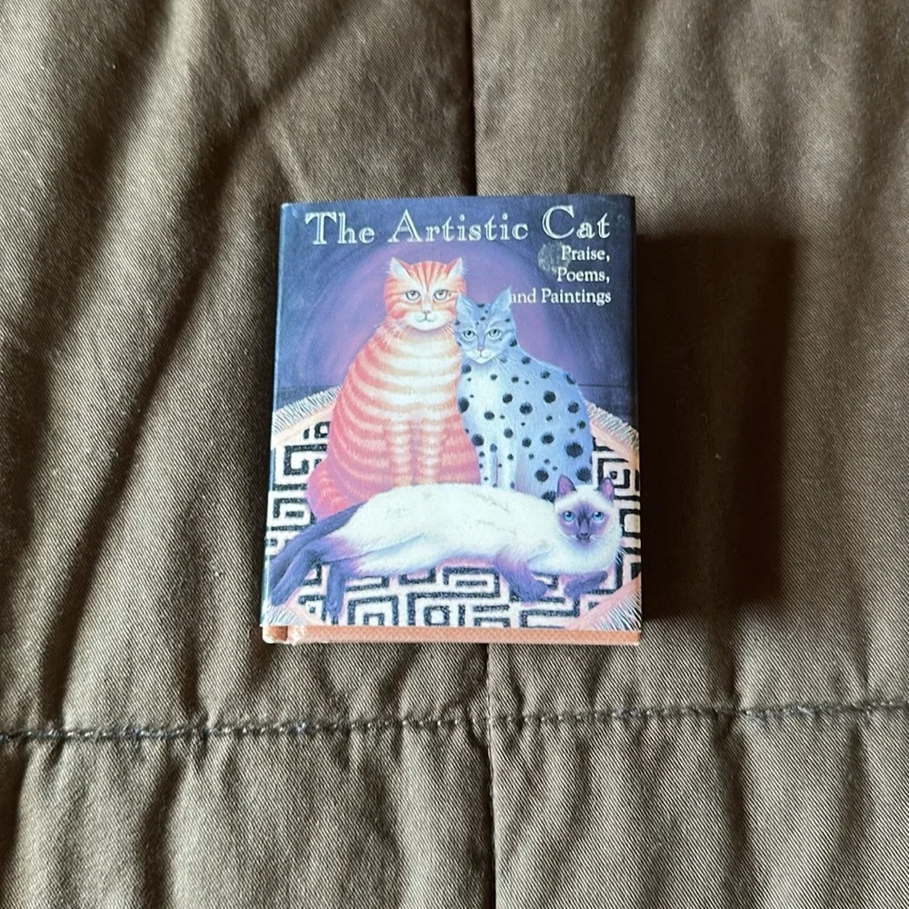 Vintage “The Artistic Cat” Praise, Poems, and Paintings Mini Coffee Table Book